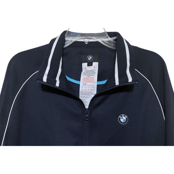 BMW Motorsport Full Zip Jacket Mens M Oversized Soft Shell Blue Track Racing - Picture 2 of 10